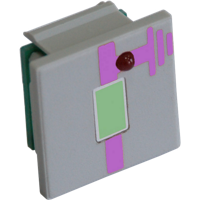 Элемент мозаичный с одноцветным прямоугольным индикатором 5х10 мм, цвет свечения - зеленый, и одним круглым 3 мм светодиодом красного свечения